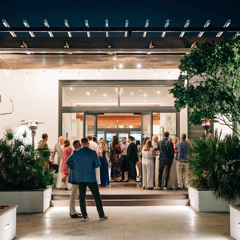 A rehearsal dinner held at the Cavalier Beach Club.