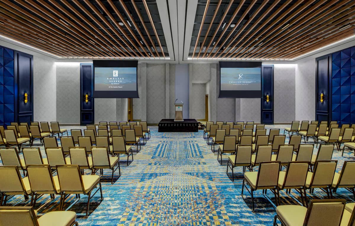 Meeting ballroom at the Embassy Suites by Hilton Virginia Beach Oceanfront