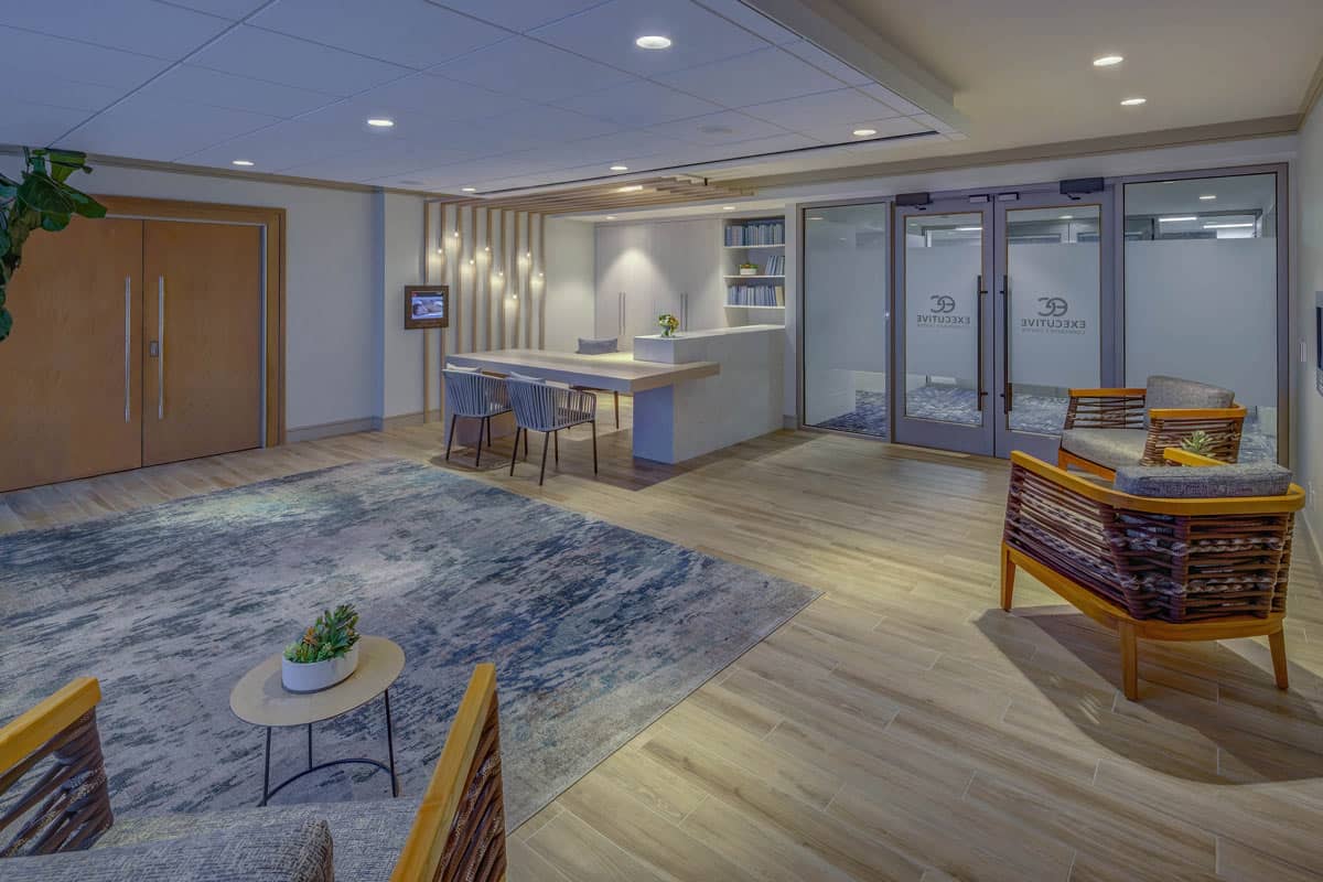 Executive lounge meeting space at the Marriott Virginia Beach Oceanfront Resort.