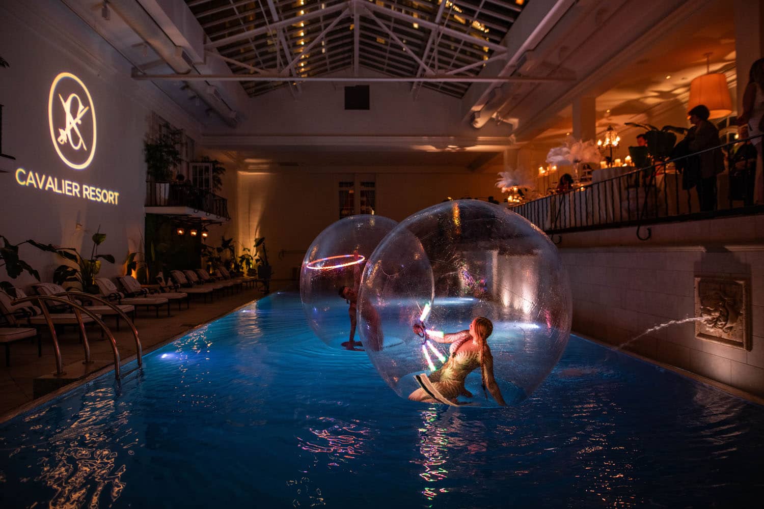 A New Year's Eve celebration inside The Historic Cavalier Hotel