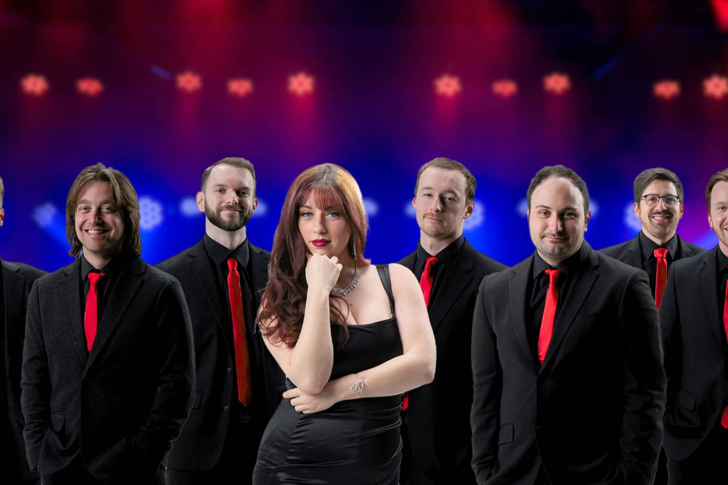 The band Re-Drum posing for a group photo