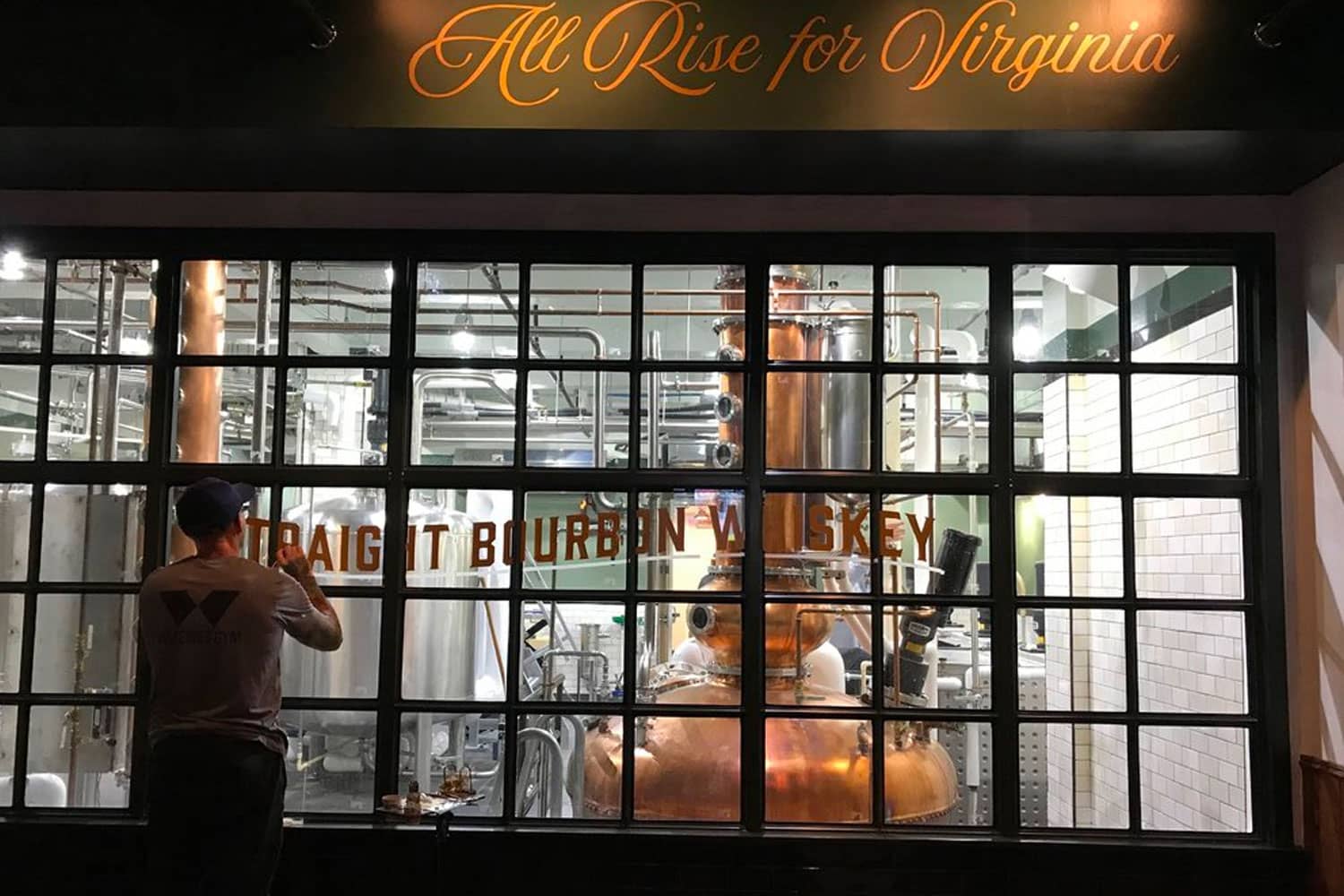 A view of Tarnished Truth Distilling Company from the Hunt Room