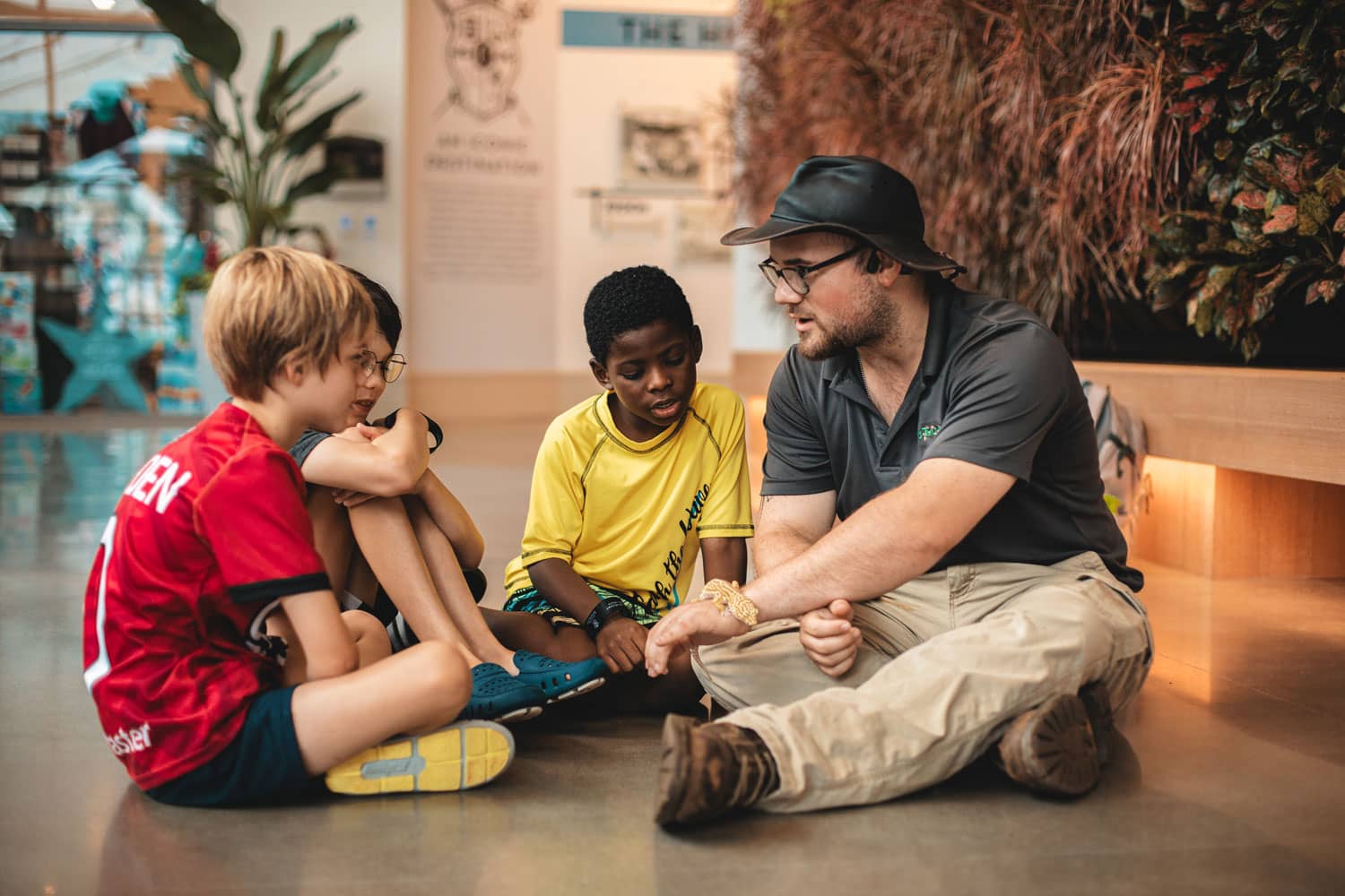 Jack's Jungle showing lizards and other animals to an audience inside the Marriott Virginia Beach Oceanfront Resort.