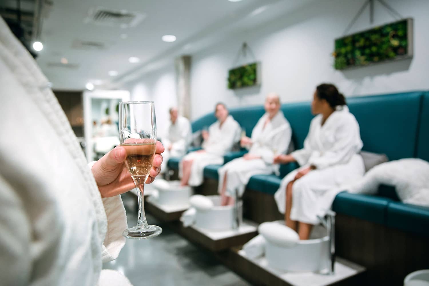 A group of women getting treatments at the SeaHill Spa