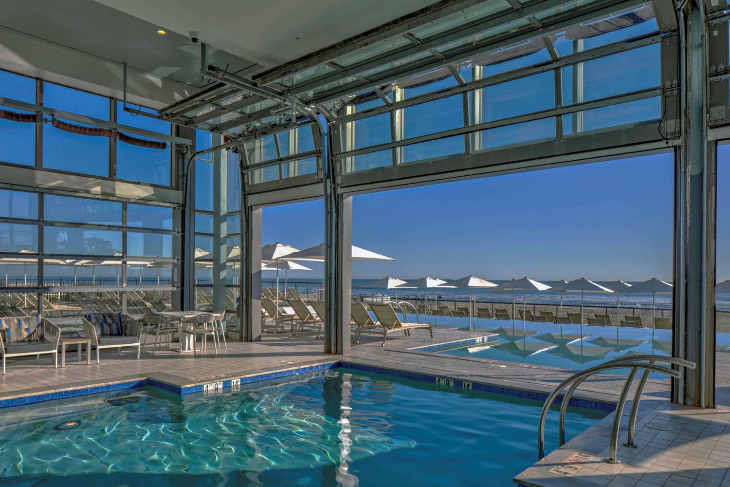 The indoor pool at the Marriott Virginia Beach Oceanfront Resort