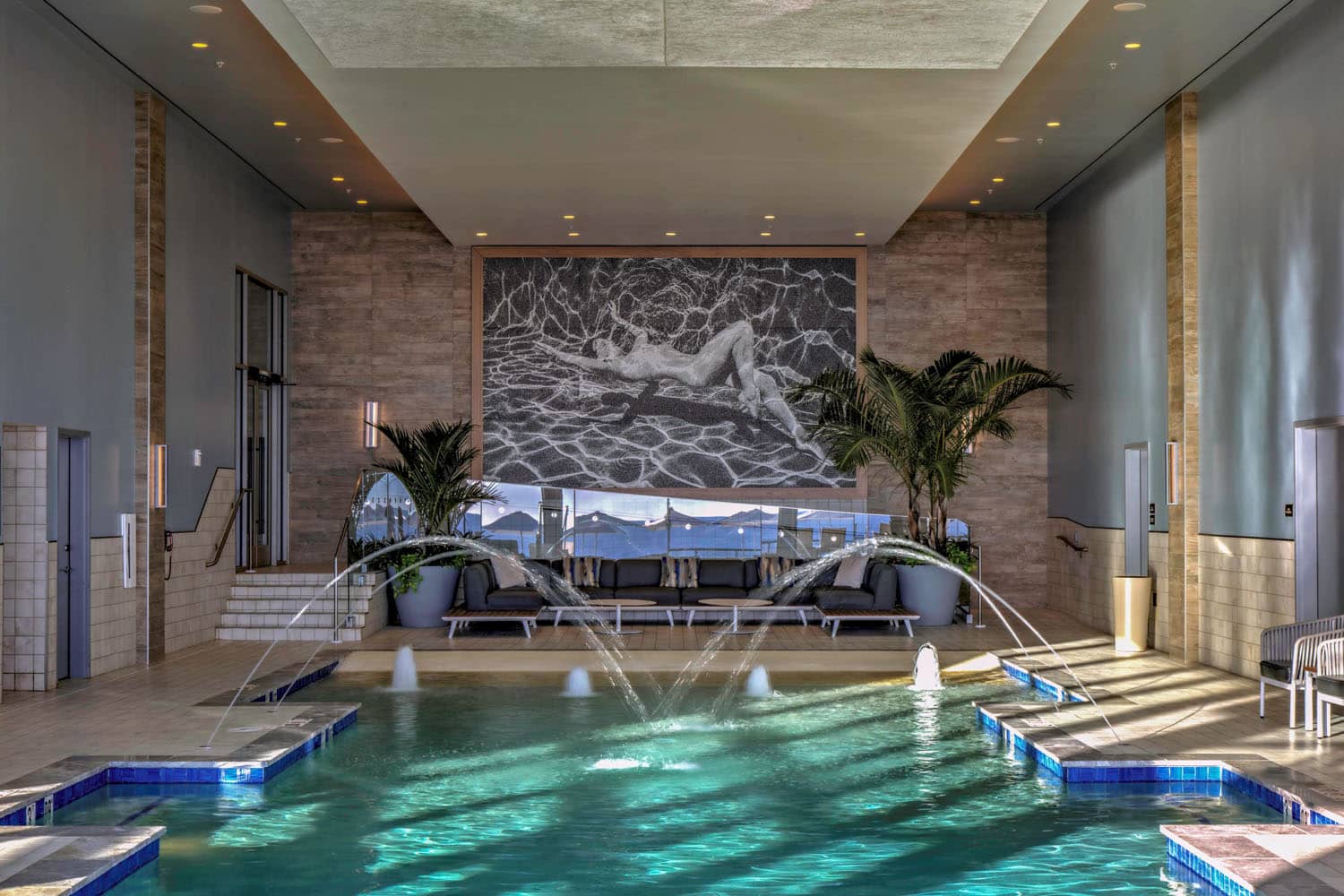 The indoor pool at the Marriott Virginia Beach Oceanfront Resort