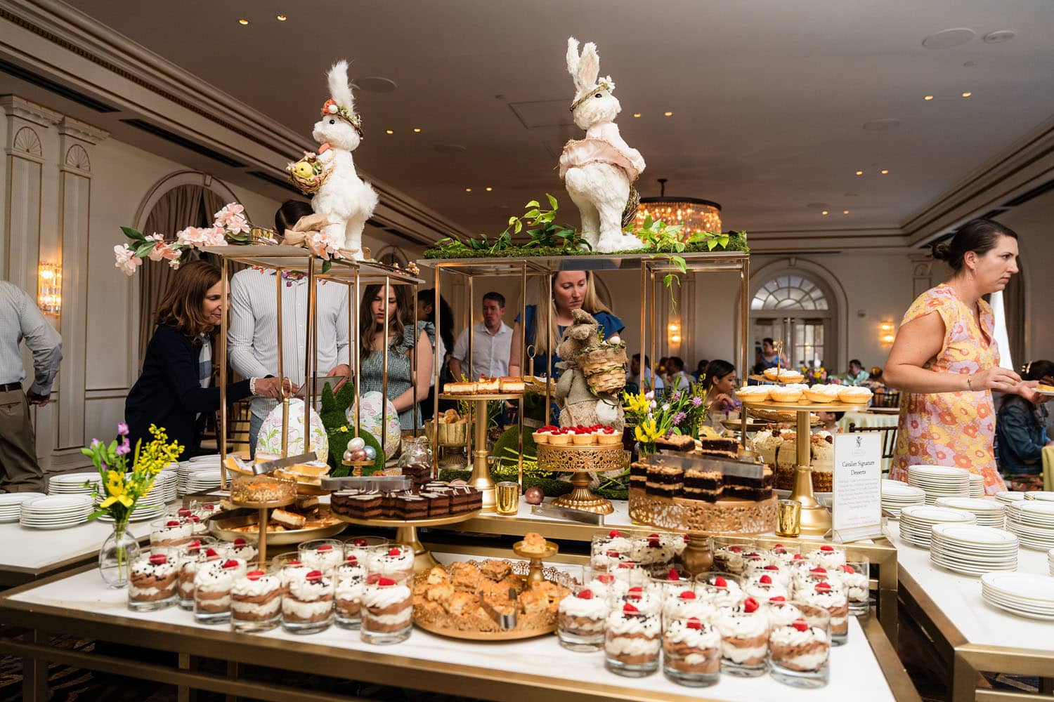 The interior dining room of the Crystal Ballroom at The Historic Cavalier Hotel