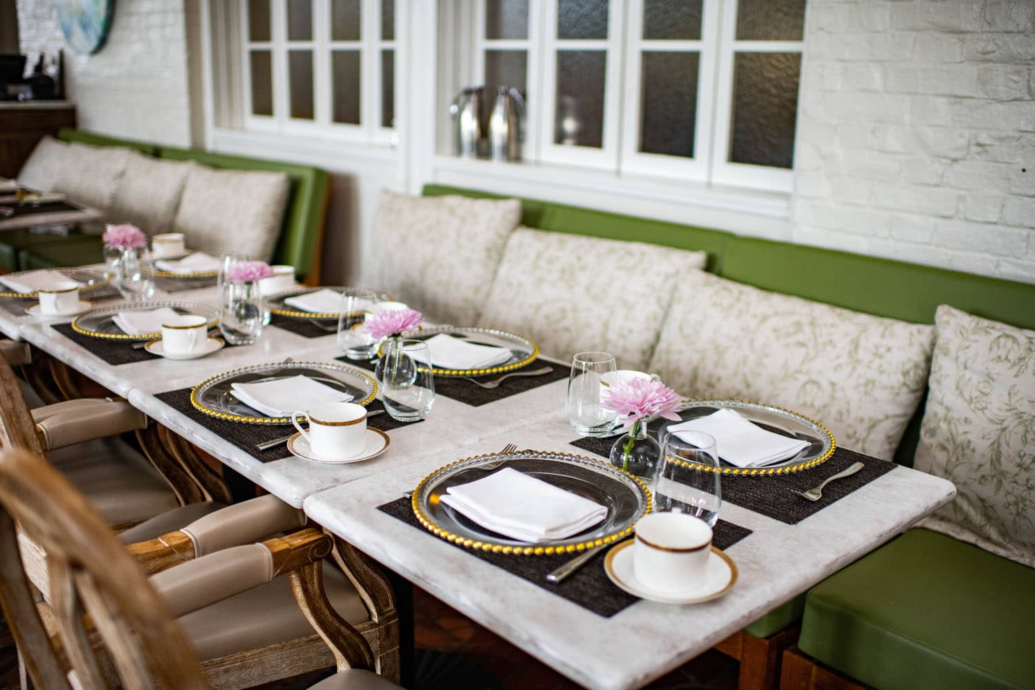 The interior dining room inside Becca Restaurant & Garden