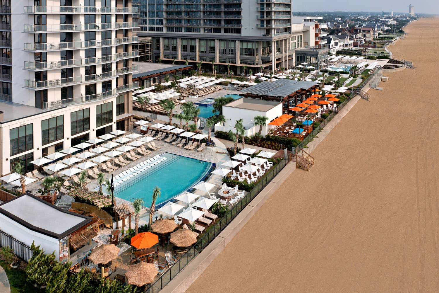 The oceanfront beach at the Cavalier Resort Virginia Beach