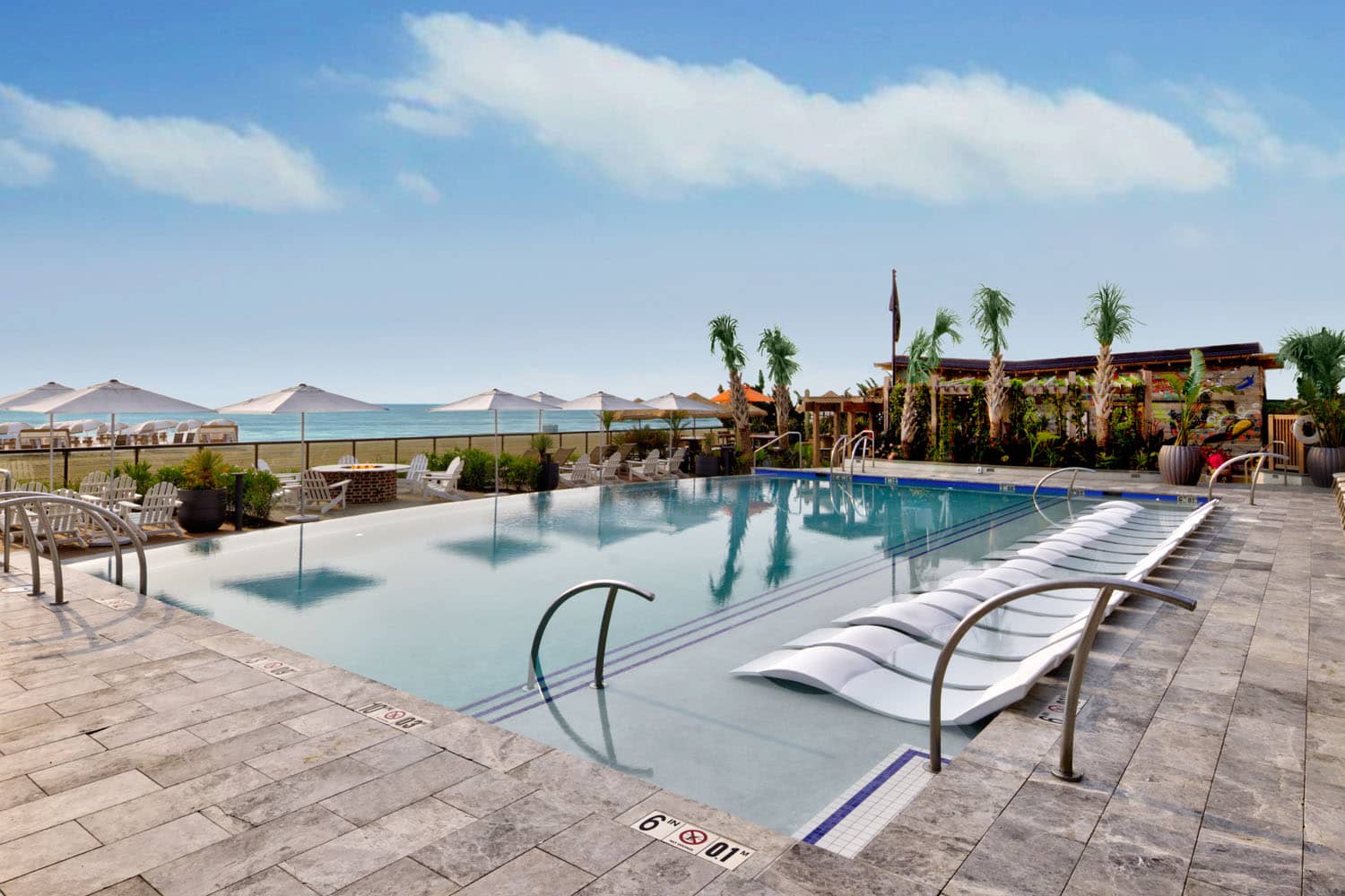 The outdoor pool at the Embassy Suites by Hilton Virginia Beach Oceanfront
