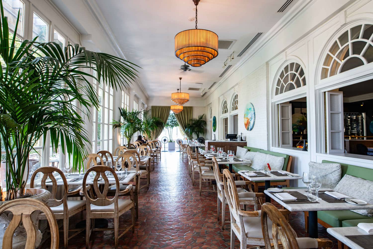 The interior dining room inside Becca Restaurant & Garden