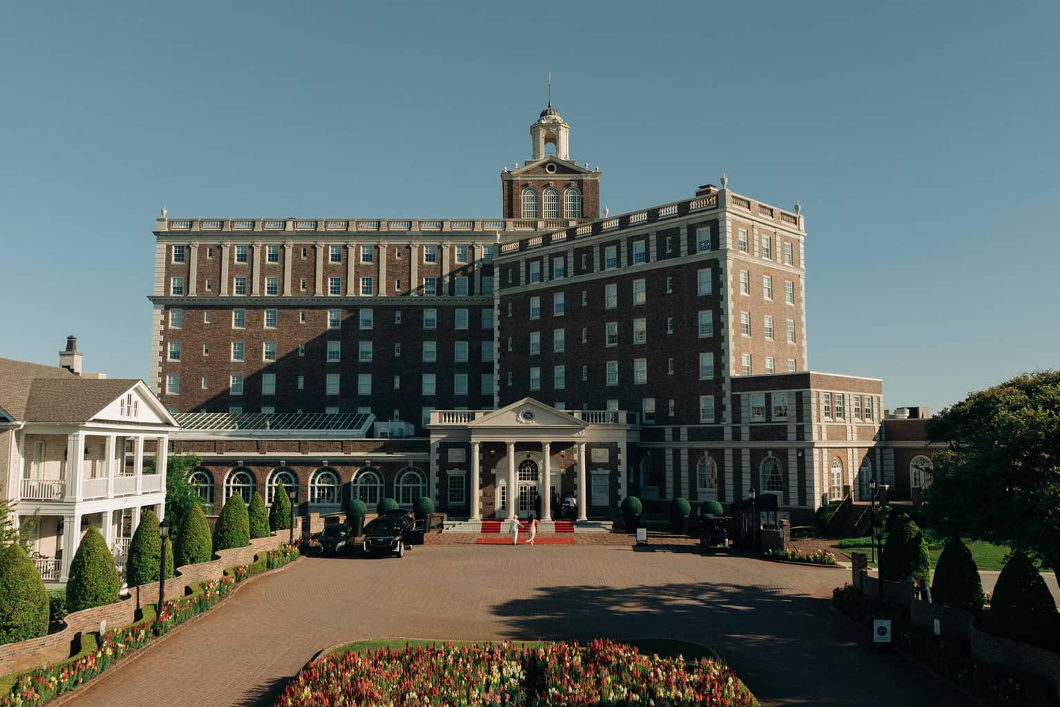 The exterior entrance to The Historic Cavalier Hotel