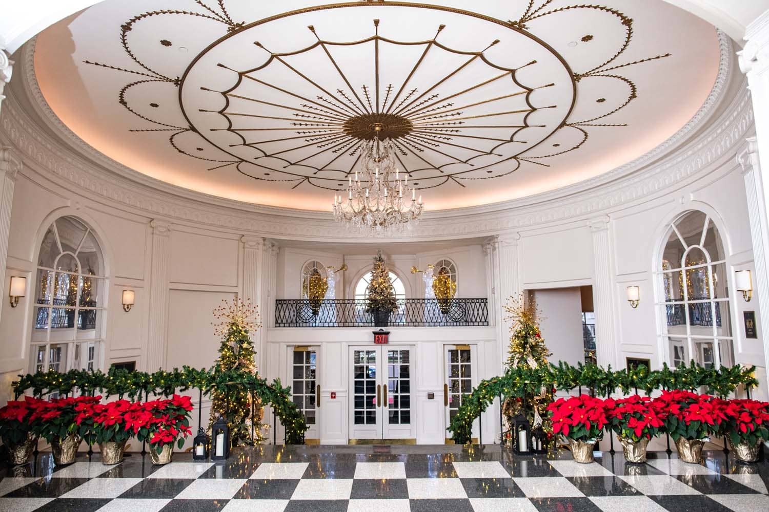 The interior lobby of The Historic Cavalier Hotel
