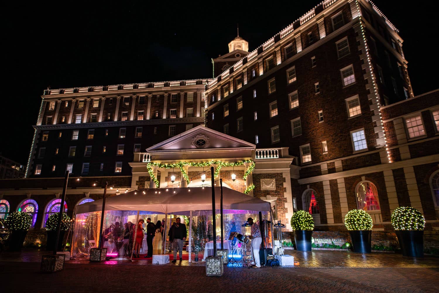 A New Year's Eve celebration inside The Historic Cavalier Hotel