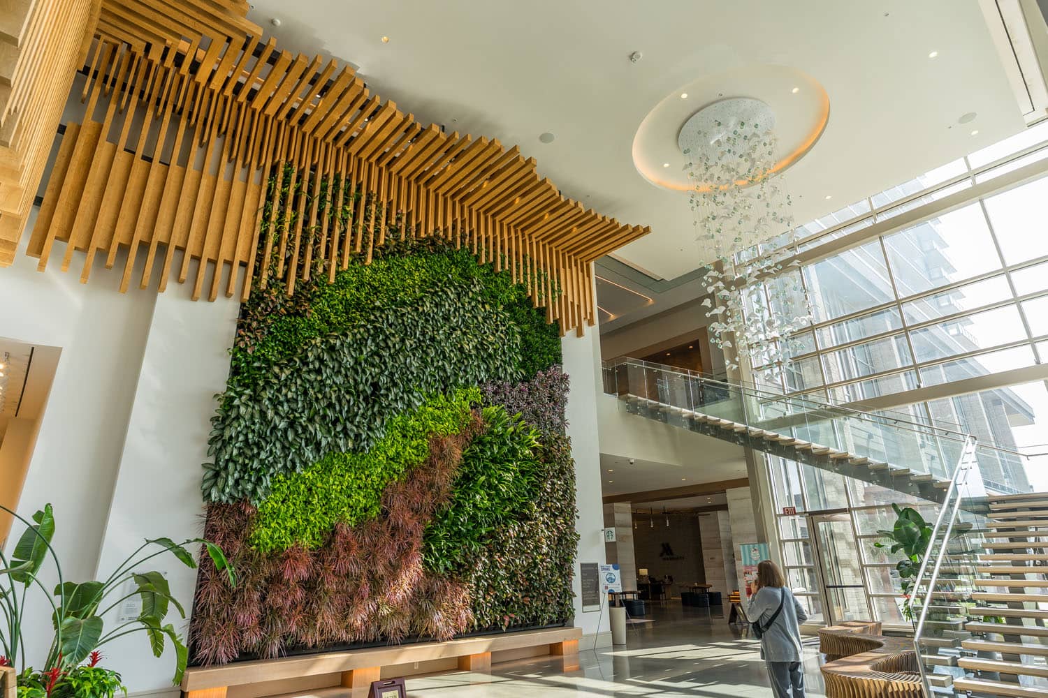 The interior lobby of the Marriott Virginia Beach Oceanfront Resort