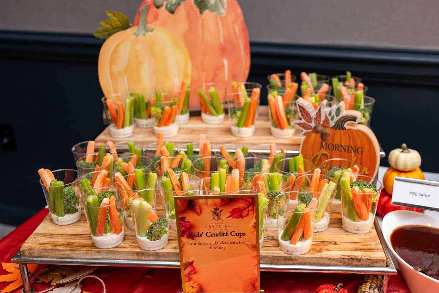 A Thanksgiving dining buffet at The Historic Cavalier Hotel's Crystal Ballroom