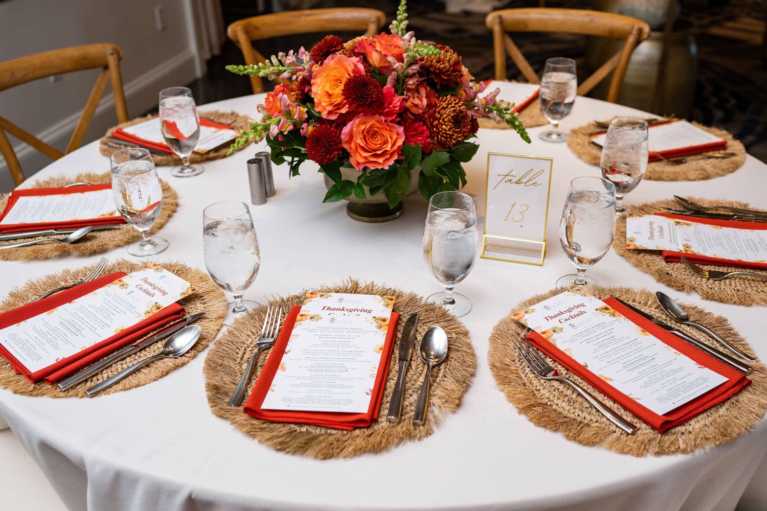A Thanksgiving dining buffet at The Historic Cavalier Hotel's Crystal Ballroom