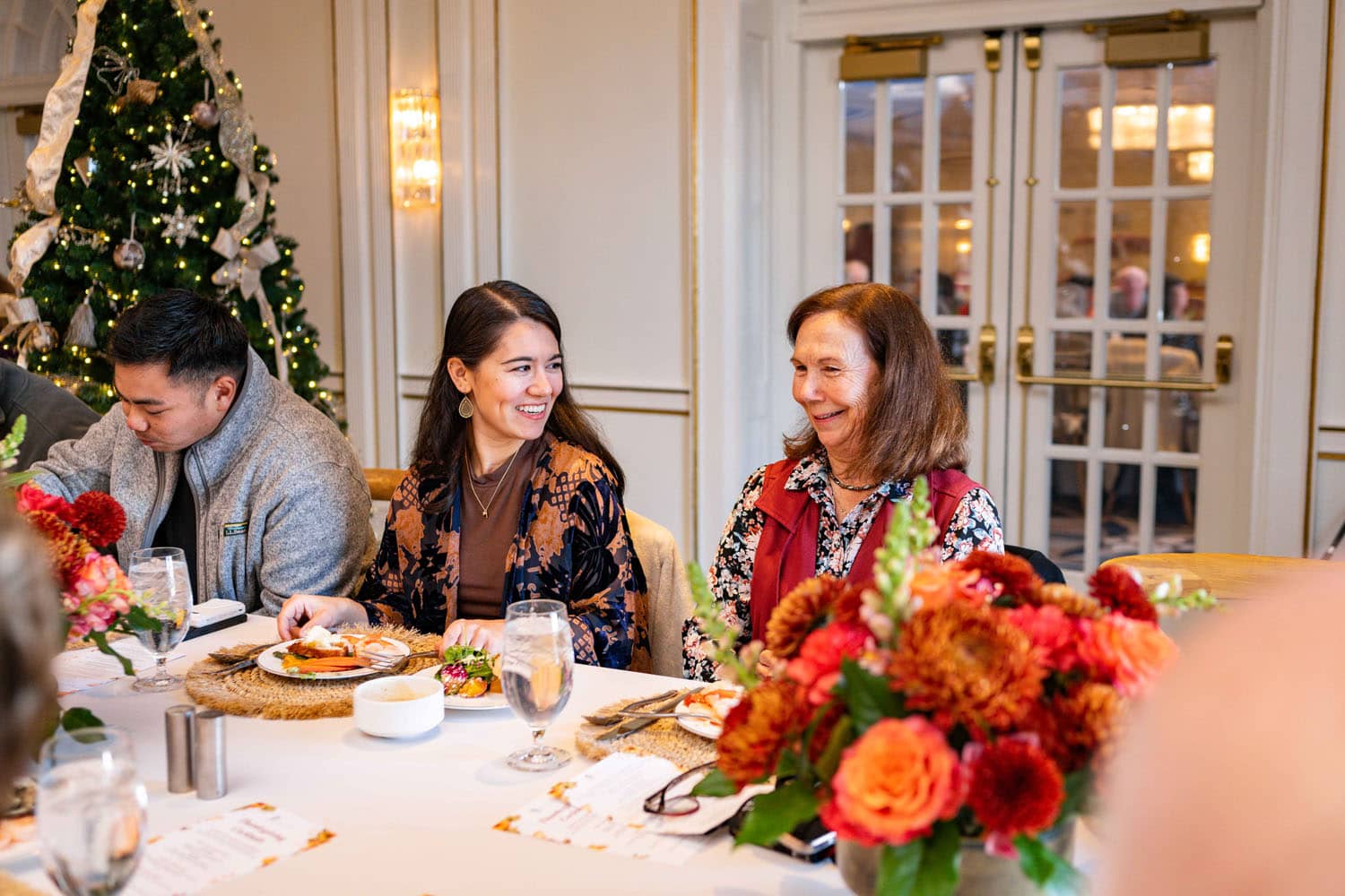 A Thanksgiving dining buffet at The Historic Cavalier Hotel's Crystal Ballroom