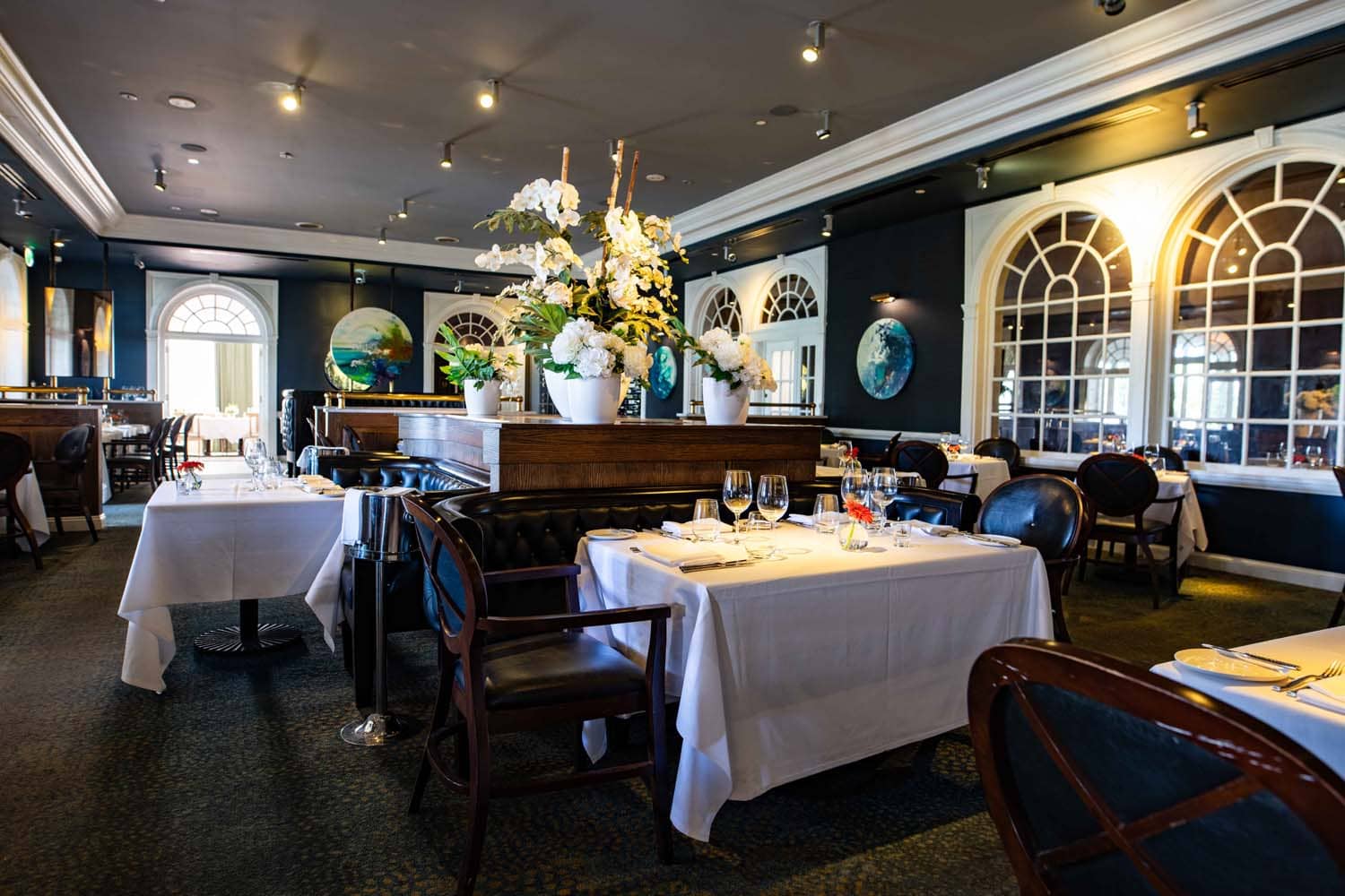 The interior dining room inside Becca Restaurant & Garden