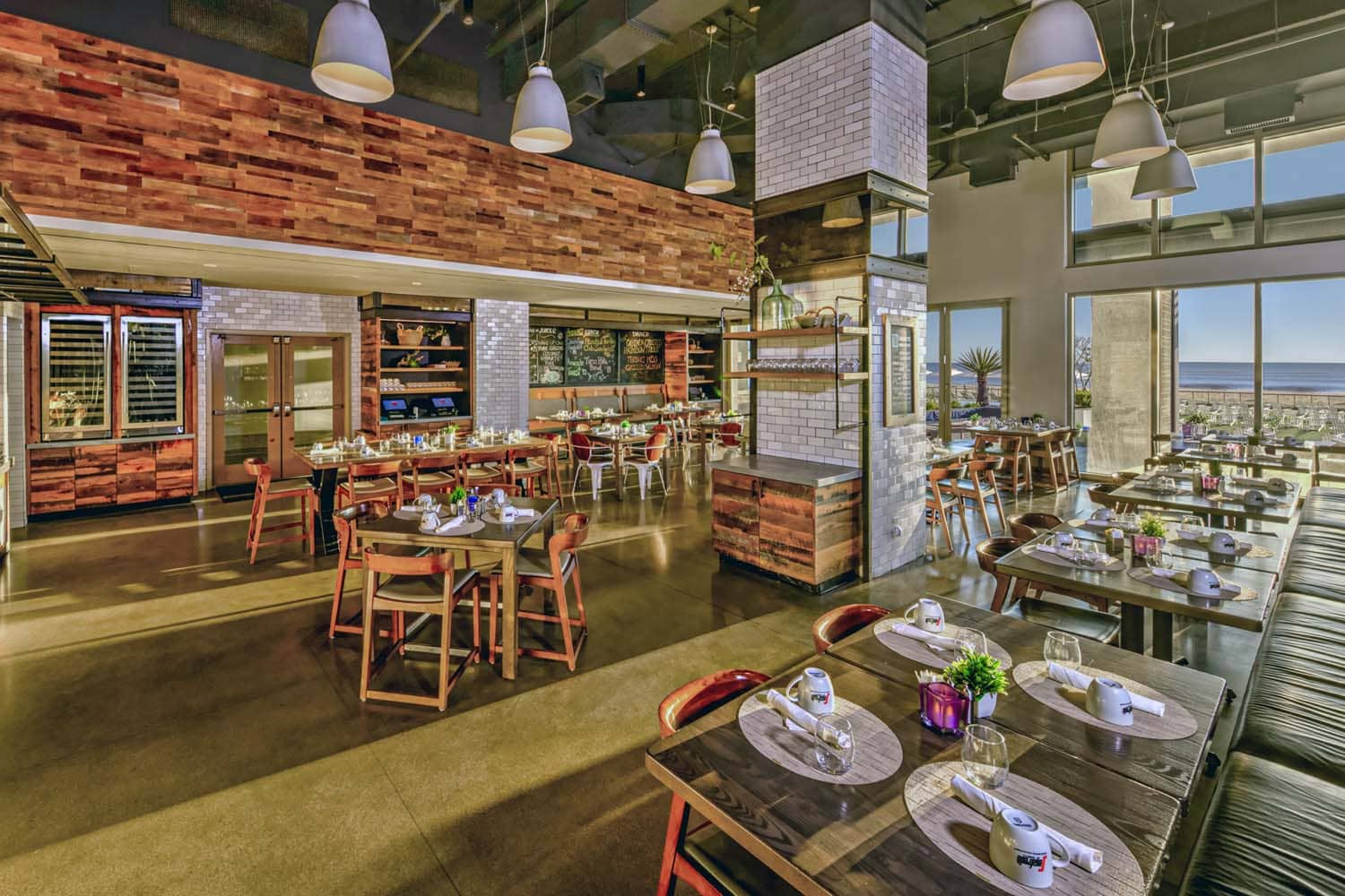 The interior dining room inside Tulu Seaside Bar & Grill