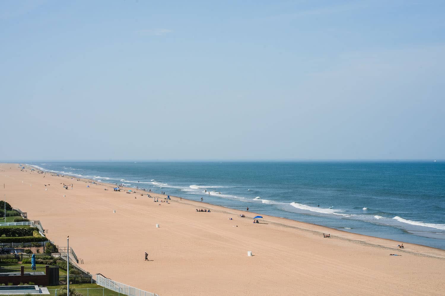 The semi-private beachfront at the Cavalier Resort Virginia Beach