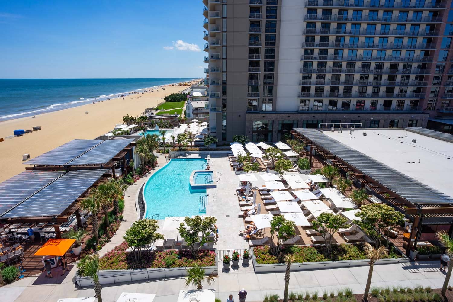 An aerial view of the private Cavalier Beach Club