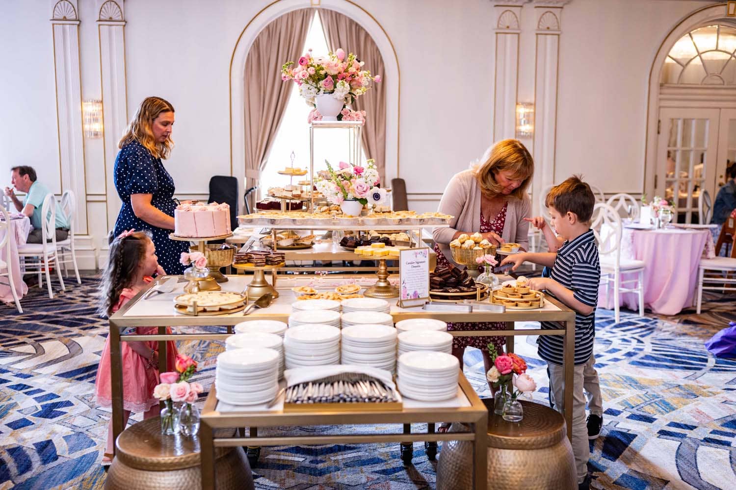 A special Mother's Day buffet spread inside The Cavalier Hotel's Crystal Ballroom