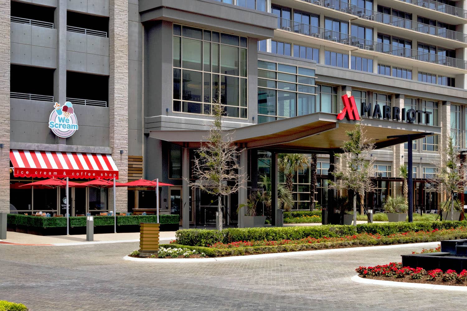 The exterior entrance to We Scream Ice Cream and Coffee Shop