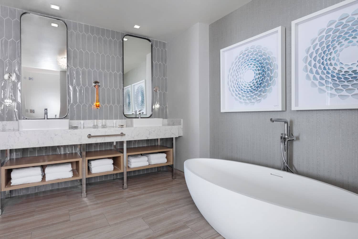 The presidential suite bathroom inside the Marriott Virginia Beach Oceanfront Resort