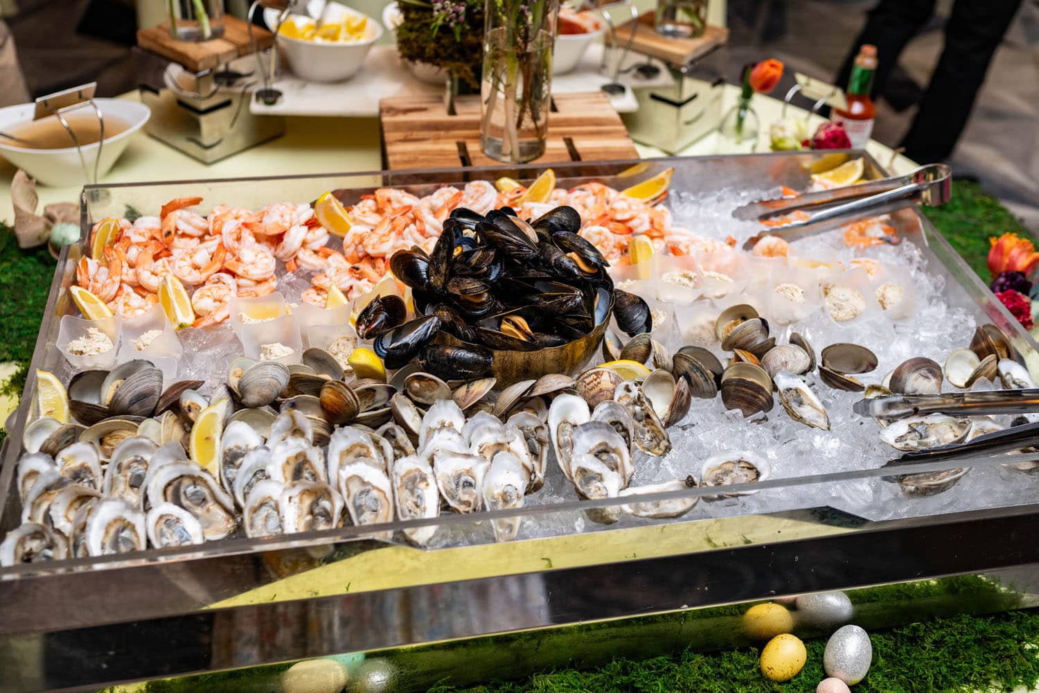 A seafood platter at the Crystal Ballroom Easter Buffet