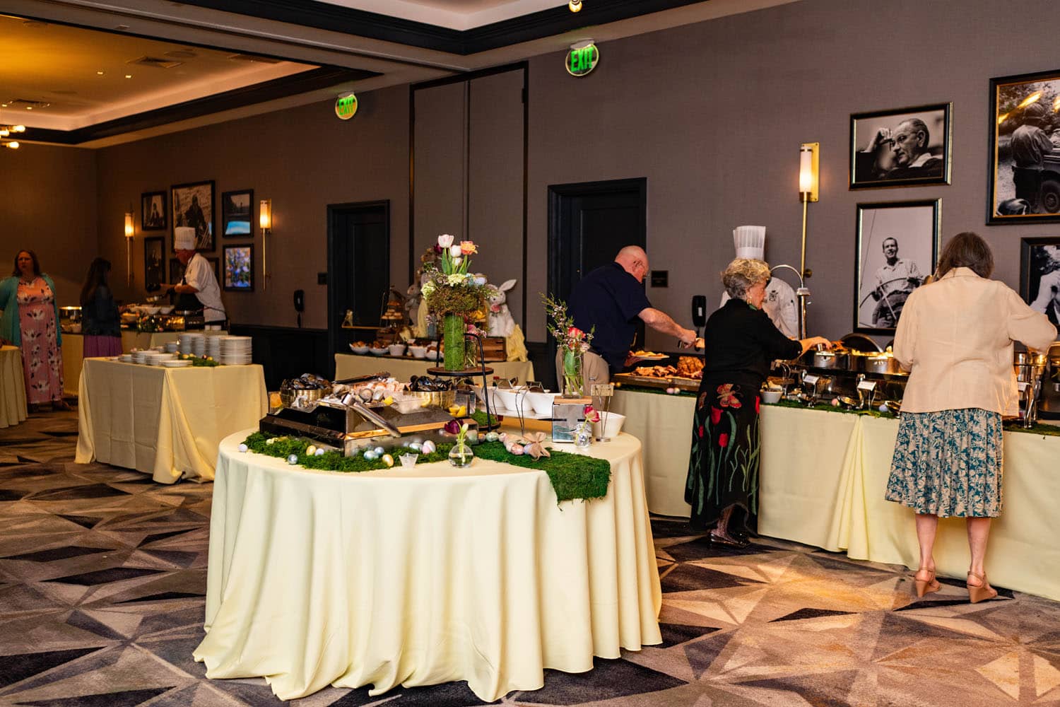 The buffet setup during Easter at The Cavalier Crystal Ballroom