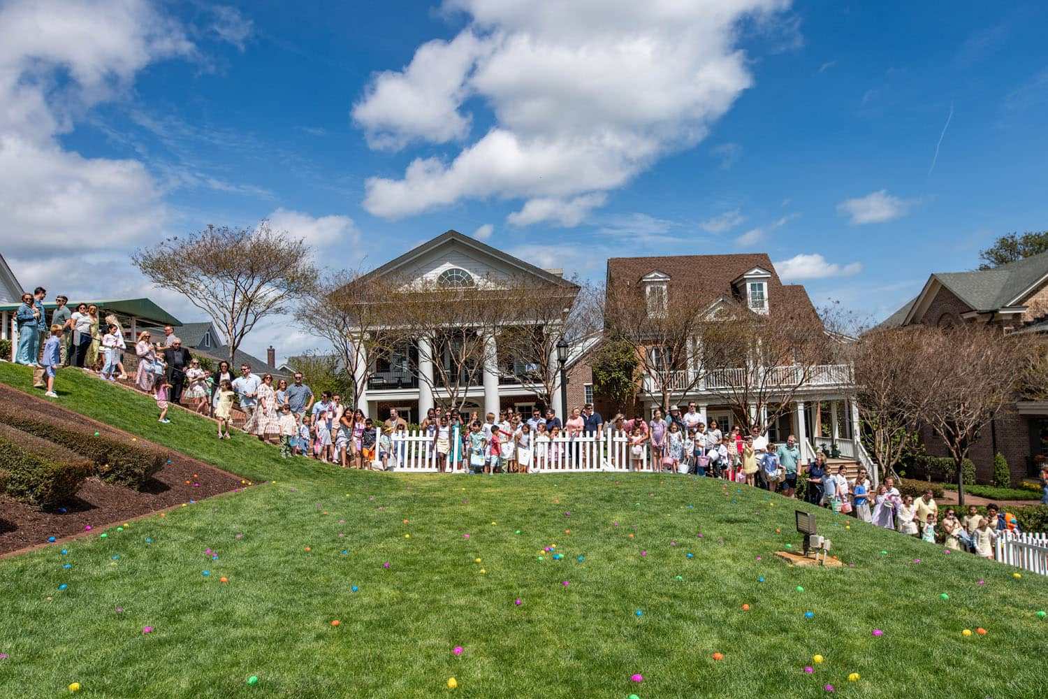 Children lined up for an Easter egg hunt at The Historic Cavalier Hotel