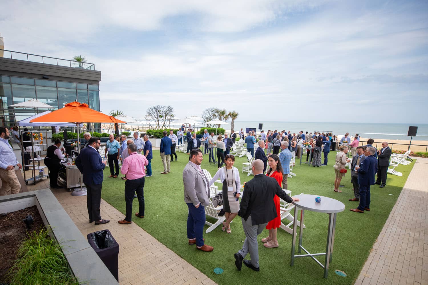A special event on the ocean lawn at the Marriott Virginia Beach Oceanfront Resort
