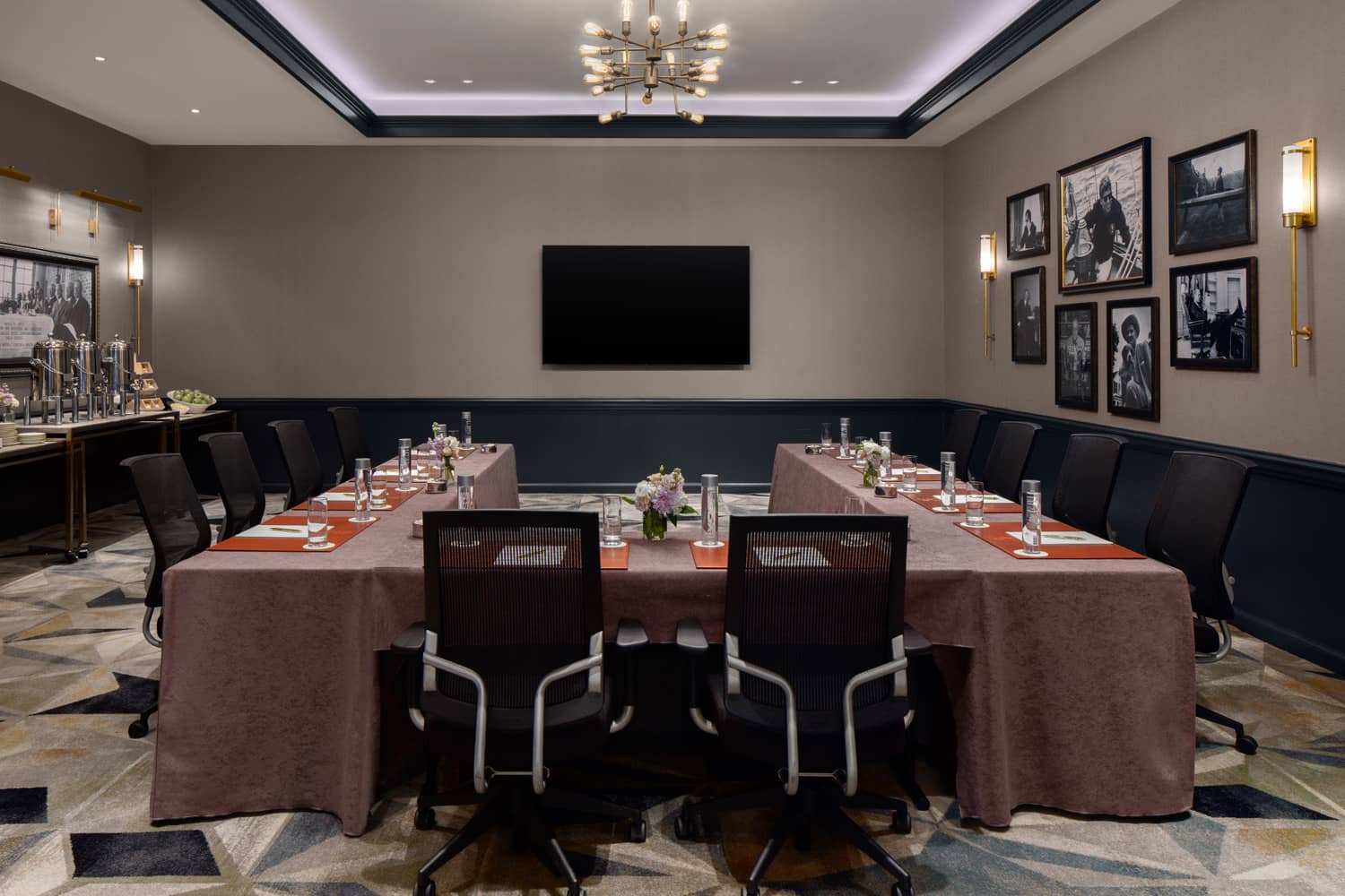 The Saber meeting room inside The Historic Cavalier Hotel